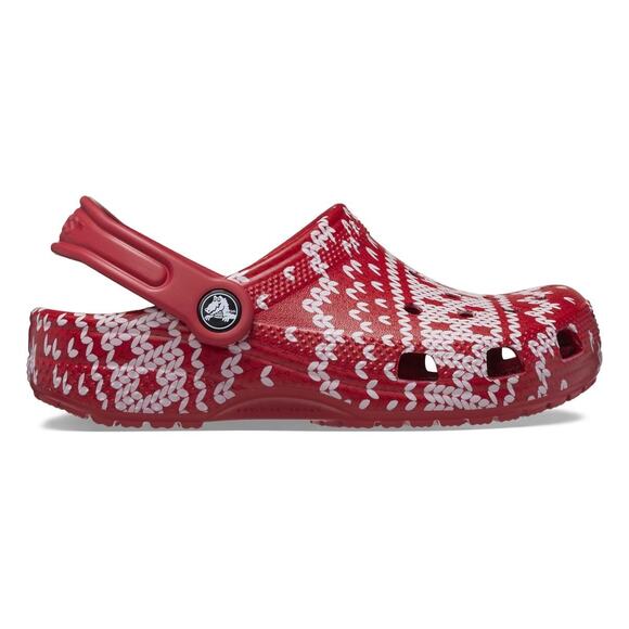 CROCS Red Christmas Sweater Clogs Toddler C4 - Picture 1 of 3